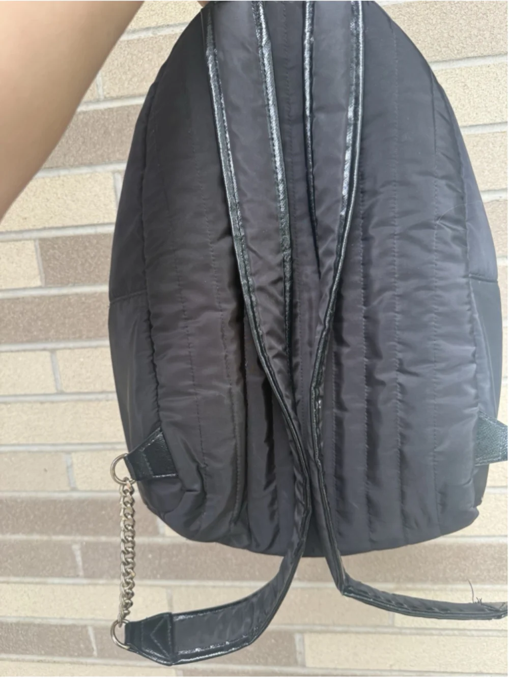 VICTORIA'S SECRET Runway Patch City Backpack sequin bling Black Sequin
